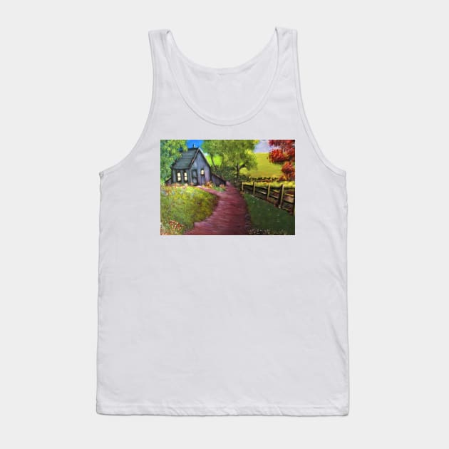 Cabin in the woods Tank Top by Allison Prior Art